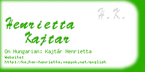 henrietta kajtar business card