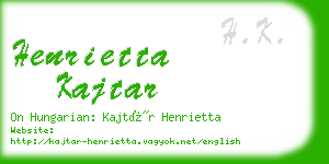 henrietta kajtar business card